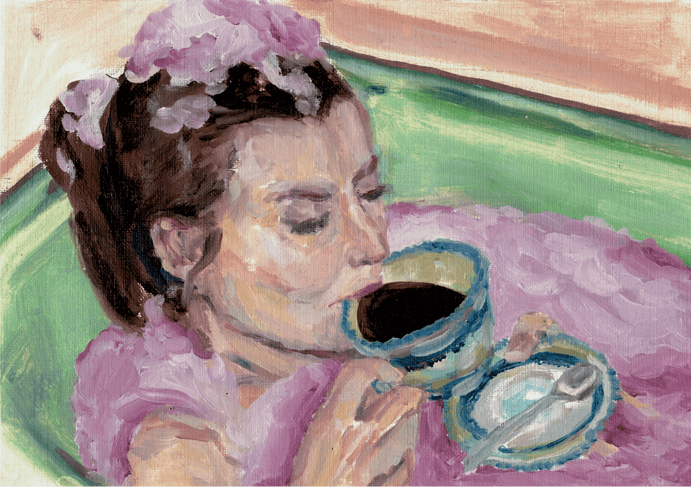 Frau trinkt Kaffee