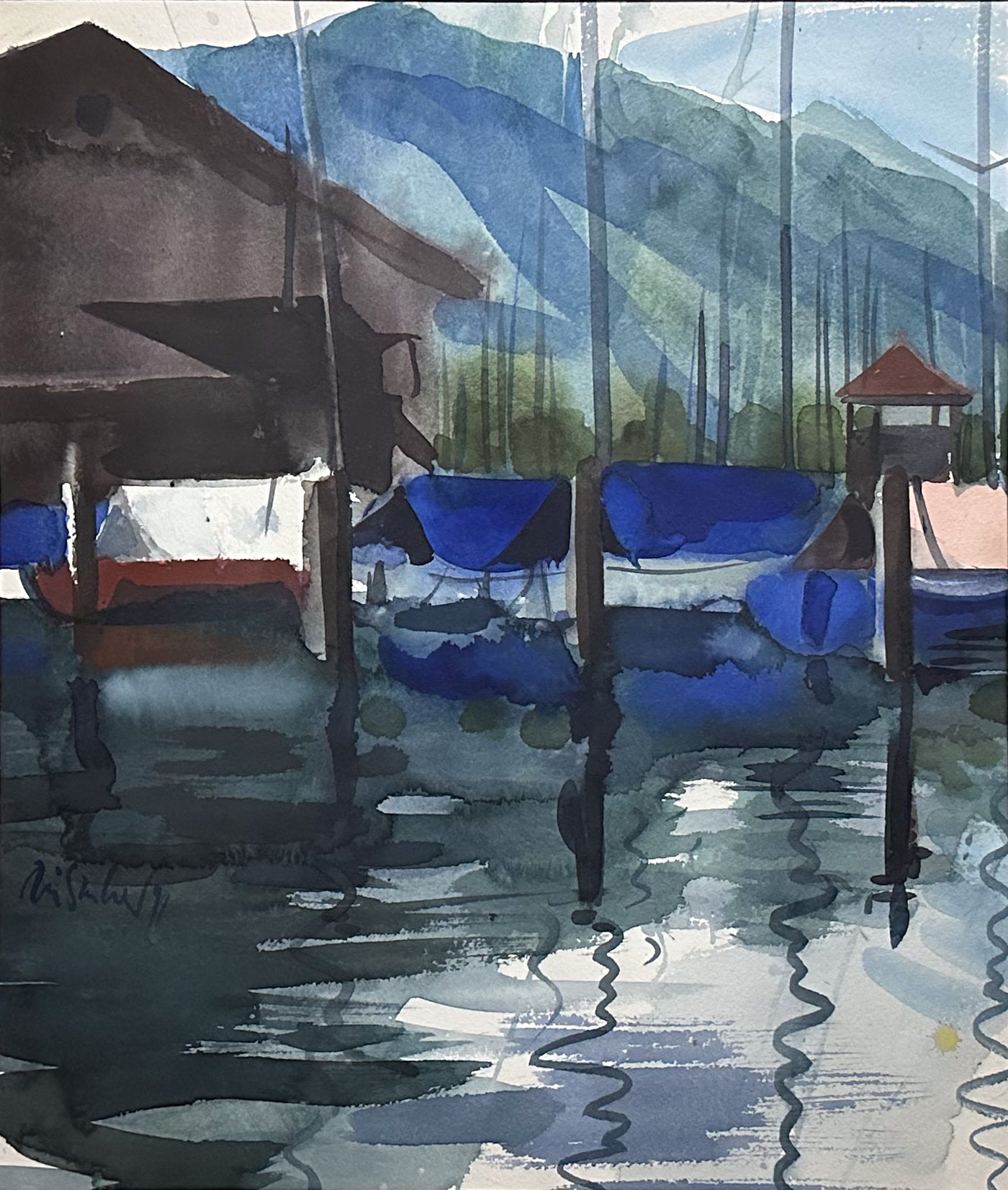 Sailboats Lake Attersee