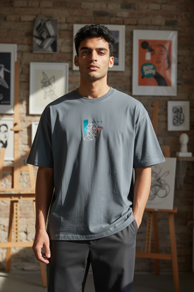 T-Shirt Grau oversized