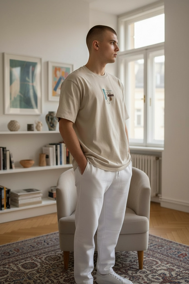 T-Shirt Beige oversized