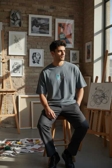 T-Shirt Grau oversized