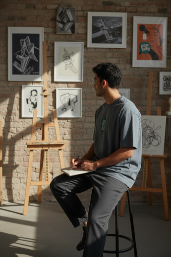 T-Shirt Grau oversized