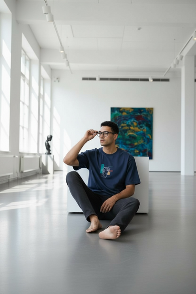 T-Shirt Blau oversized