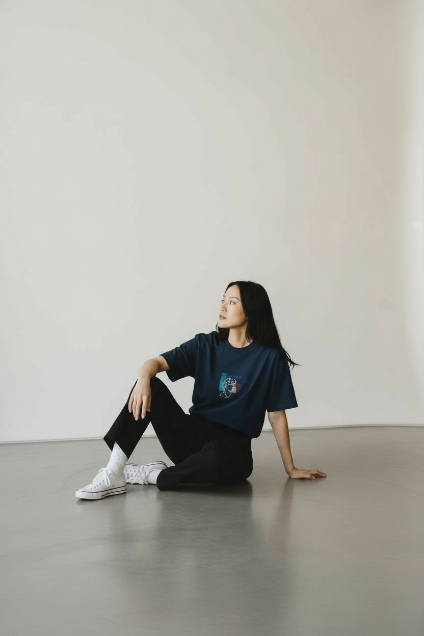 T-Shirt Blau oversized