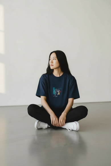 T-Shirt Blau oversized