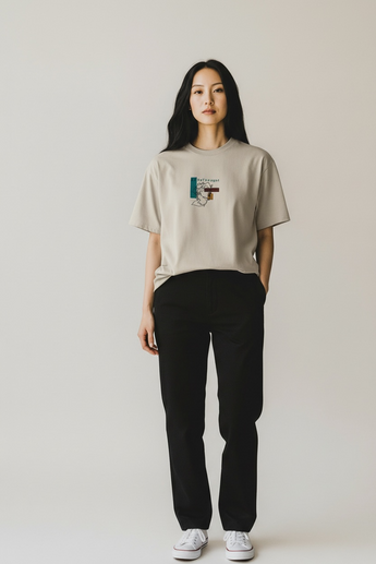 T-Shirt Beige oversized