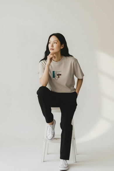 T-Shirt Beige oversized